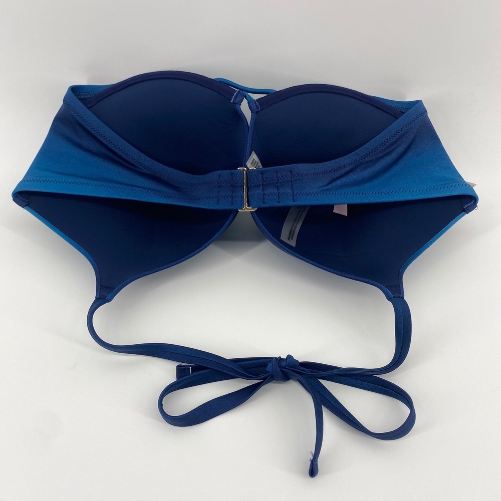 Victoria's Secret Bikini Top Womens 38DD Blue Ombre Push Up Underwire Swim  NWT - Picture 2 of 10